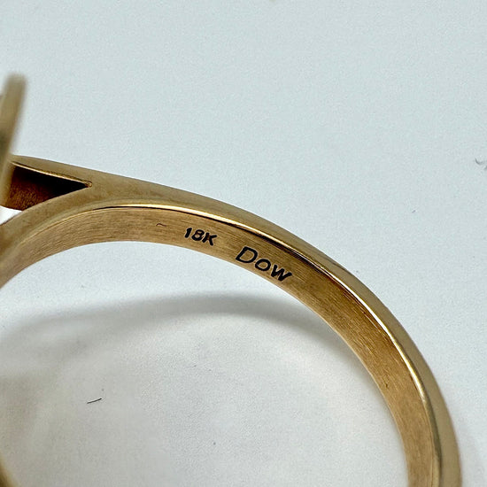 18K Rose Gold Ring with Filigree Design with Diamond and Moonstone