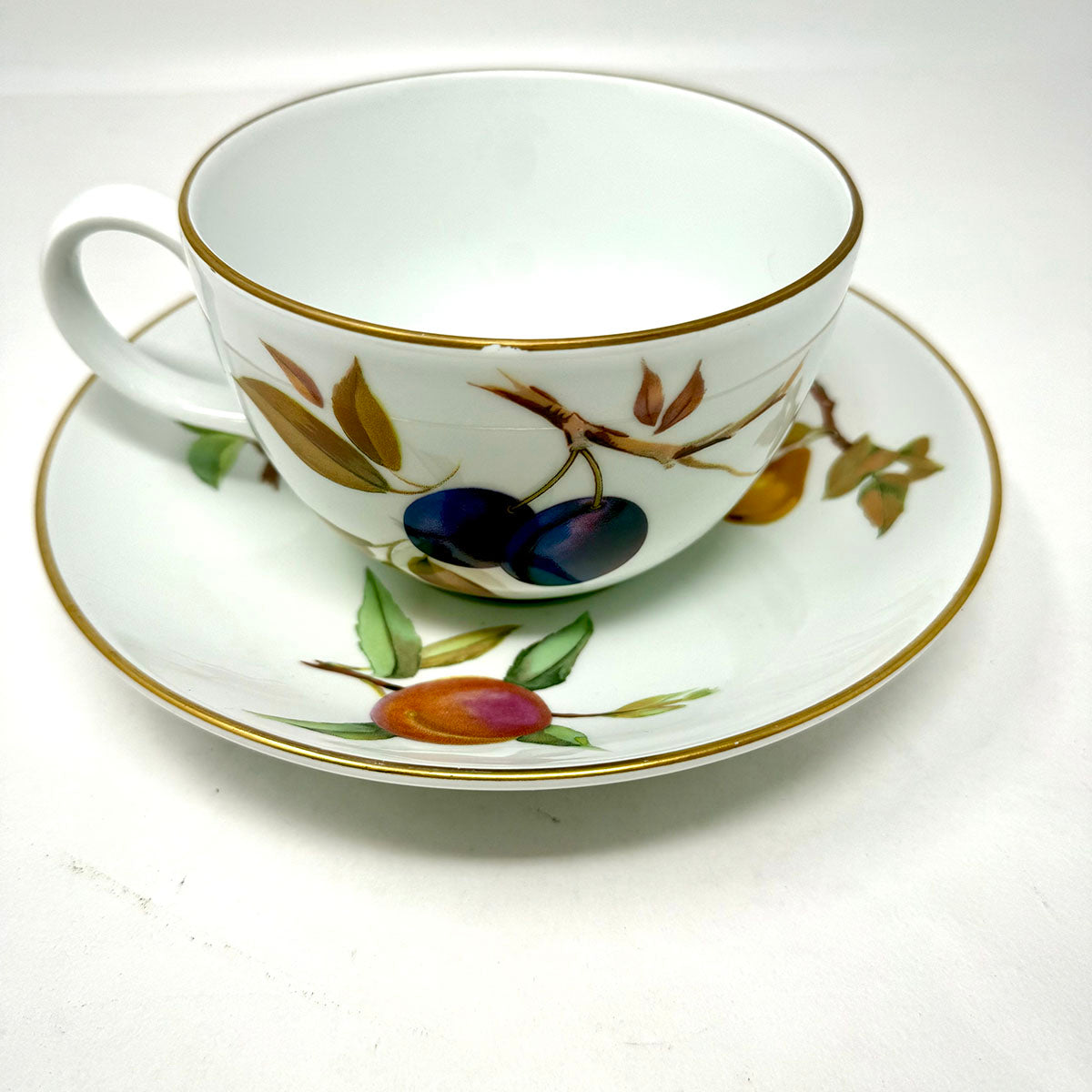 Pair of Evesham Jumbo Cup and Saucer