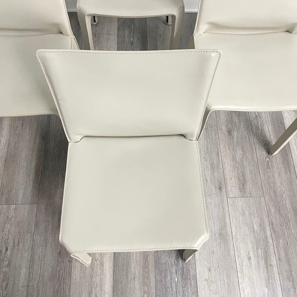 Set of 4 Cream Mario Bellini CAB 412 Leather Dining Chairs for Cassina