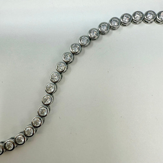 7" Bezel Set Round CZ Rhodium-plated Tennis Bracelet