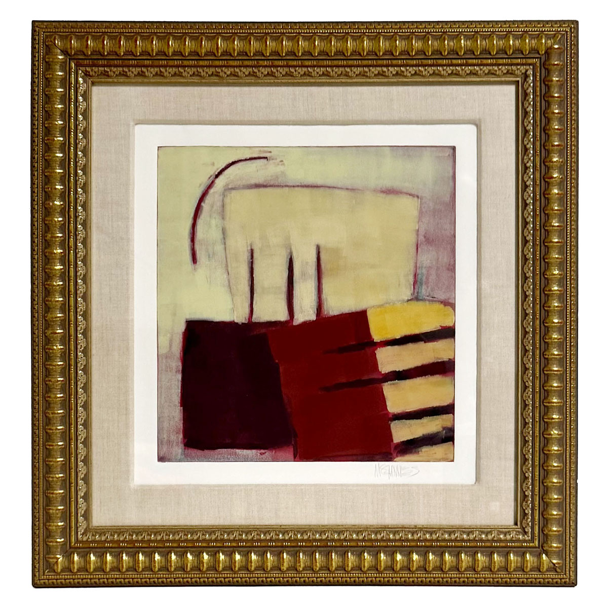 "Abtract Print with Geometric Designs II", Signed