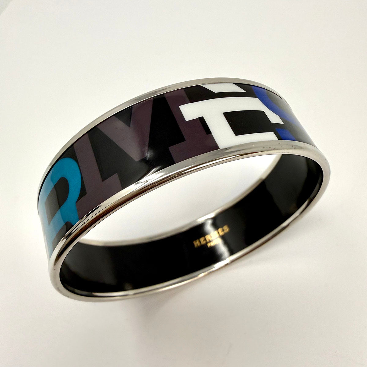 Hermes Wide Enamel Bangle Bracelet