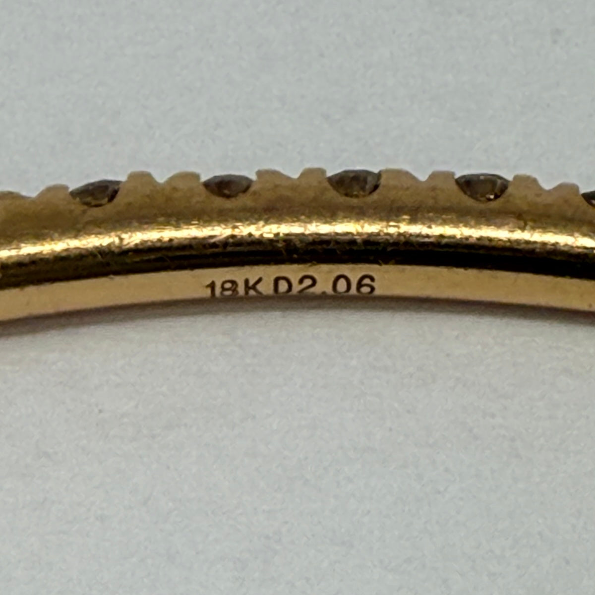 Set of Three 18K Rose Gold Bangle Bracelet with Diamonds