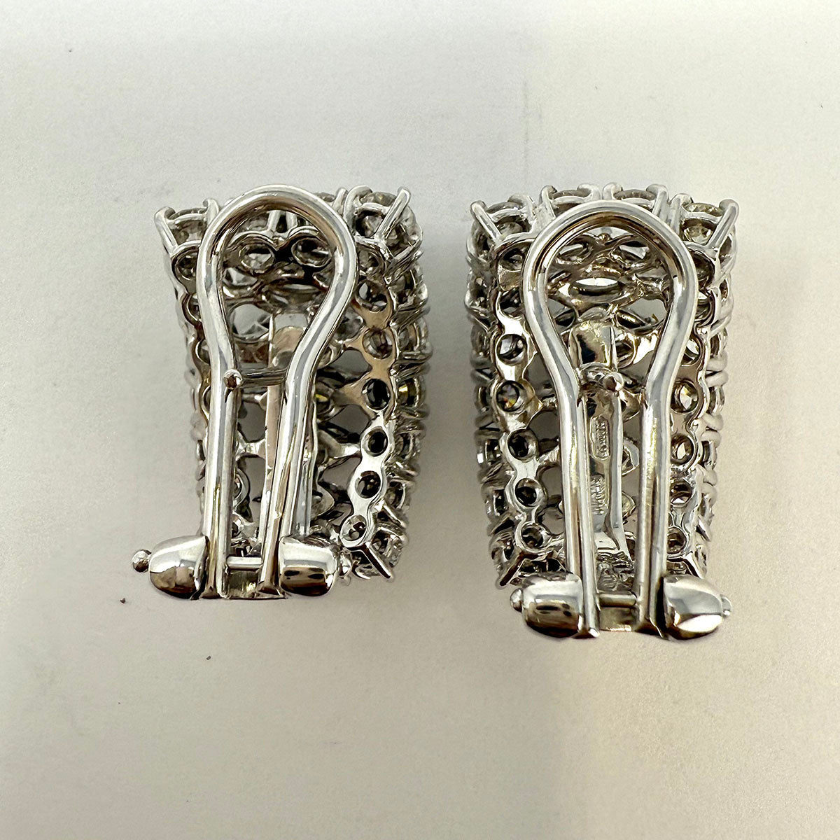 Hasbani 18K White Gold  Earrings with Diamonds