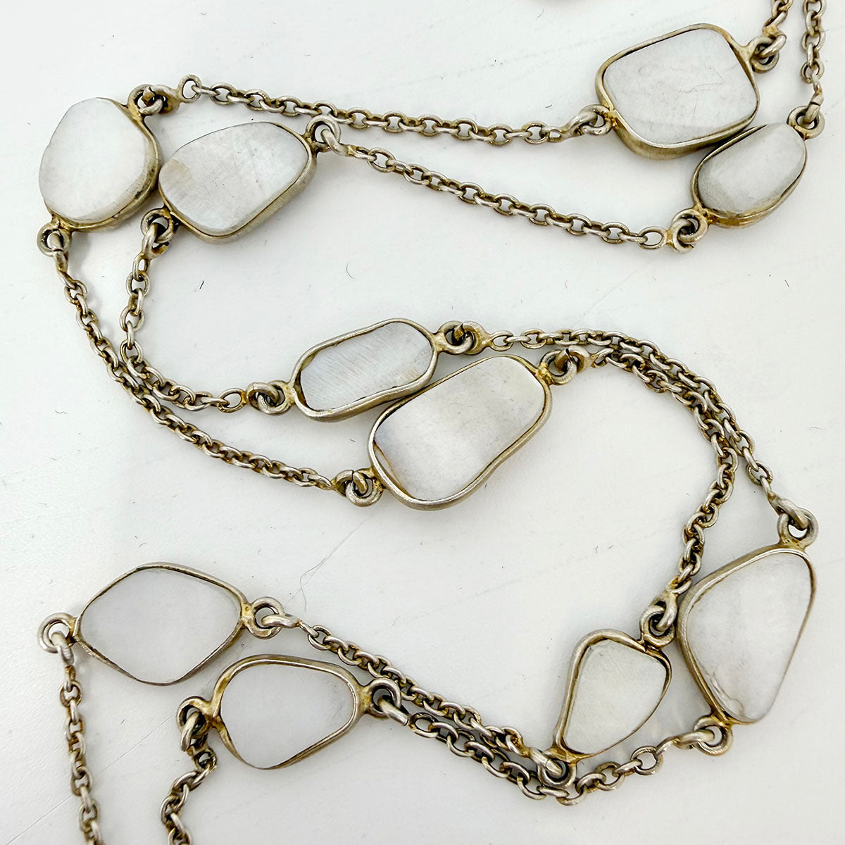 18K Gold-plated Mother of Pearl Station 40" Necklace