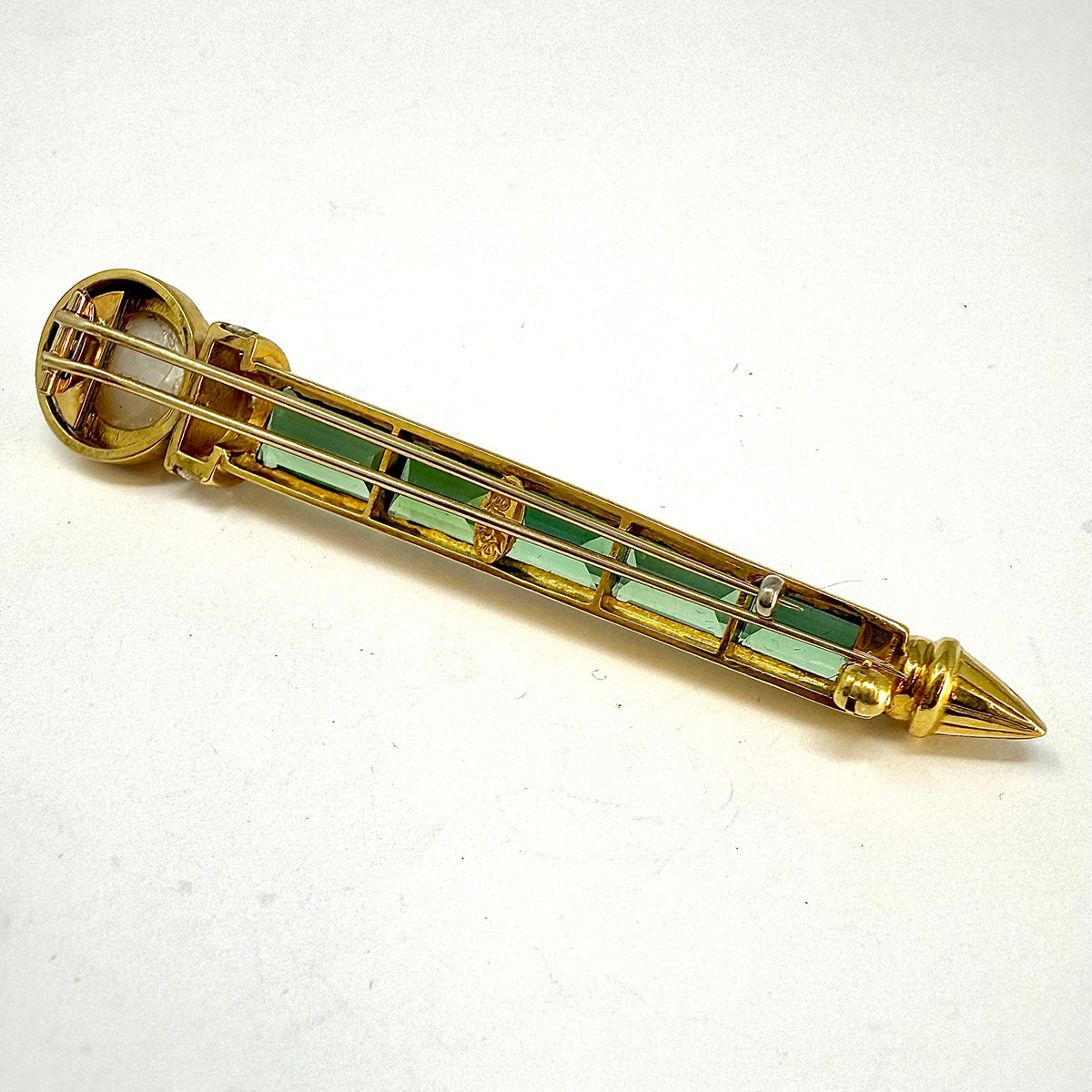 Susan Berman 18K Gold Pin with Tourmaline and Diamonds