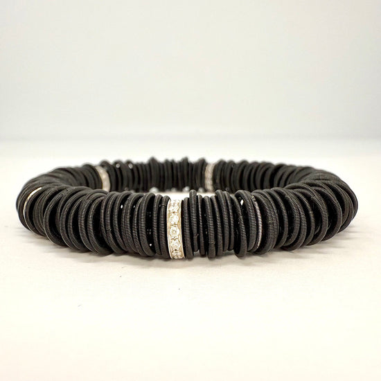 Michael Weggenmann Anodizel Steel Bracelet with 5 Diamond Rondels