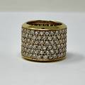 18K Gold Wide 6 Row Diamond Band  +