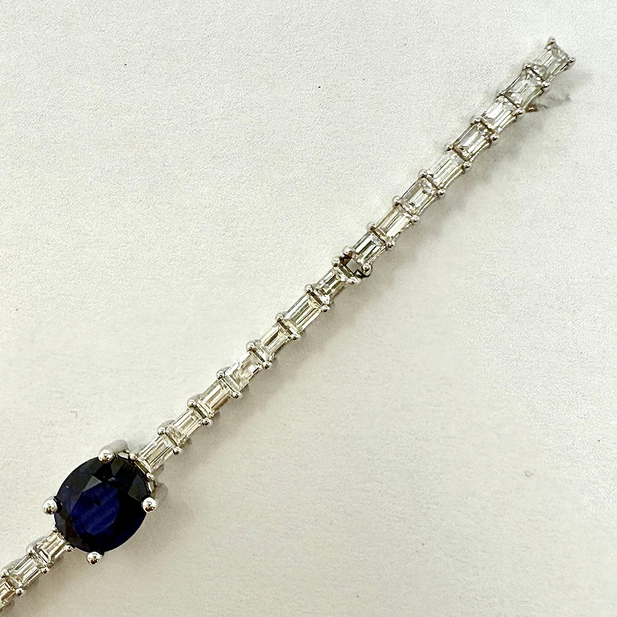18K White Gold Diamond and Sapphire Drop Earrings
