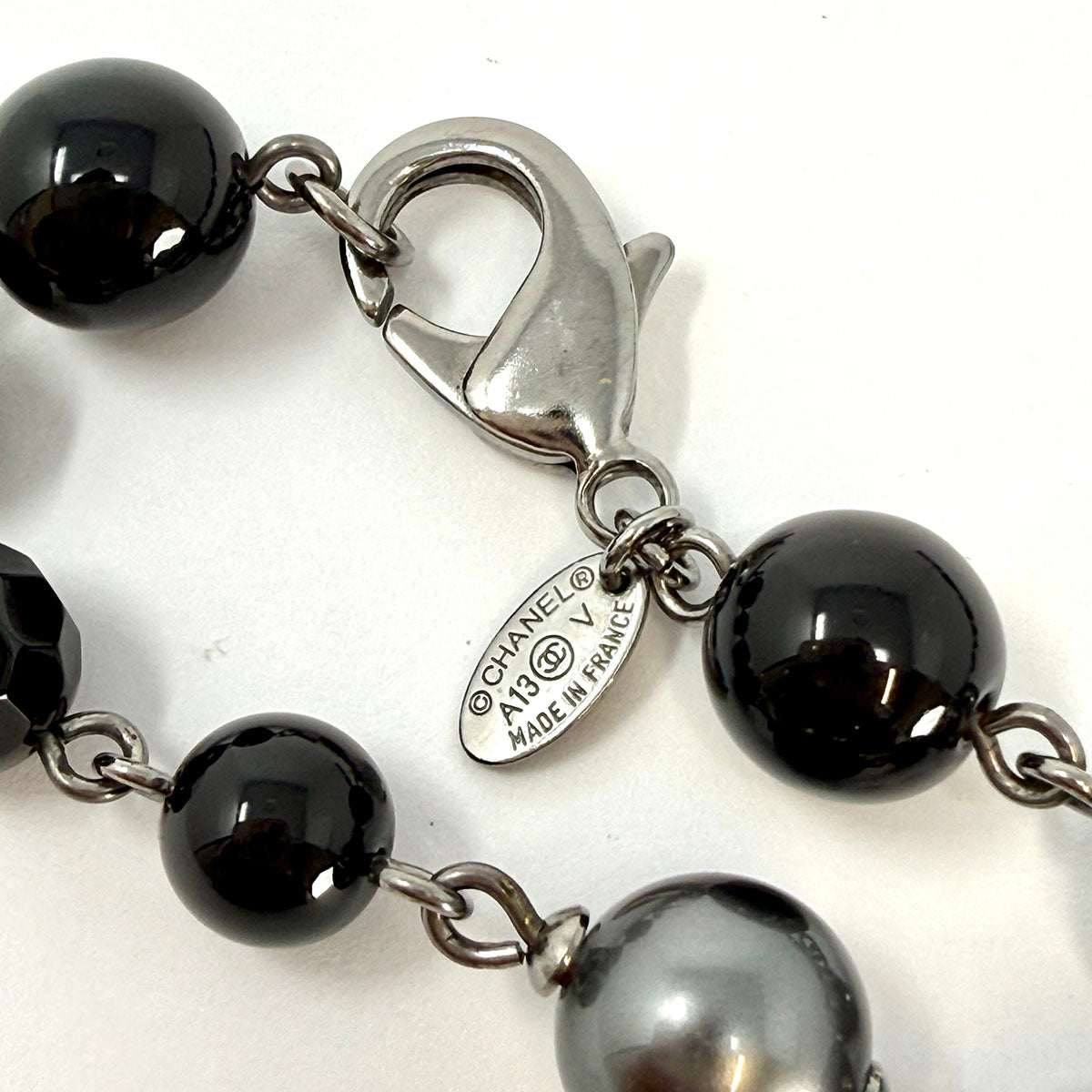 Chanel Faceted Beaded CC Station Necklace