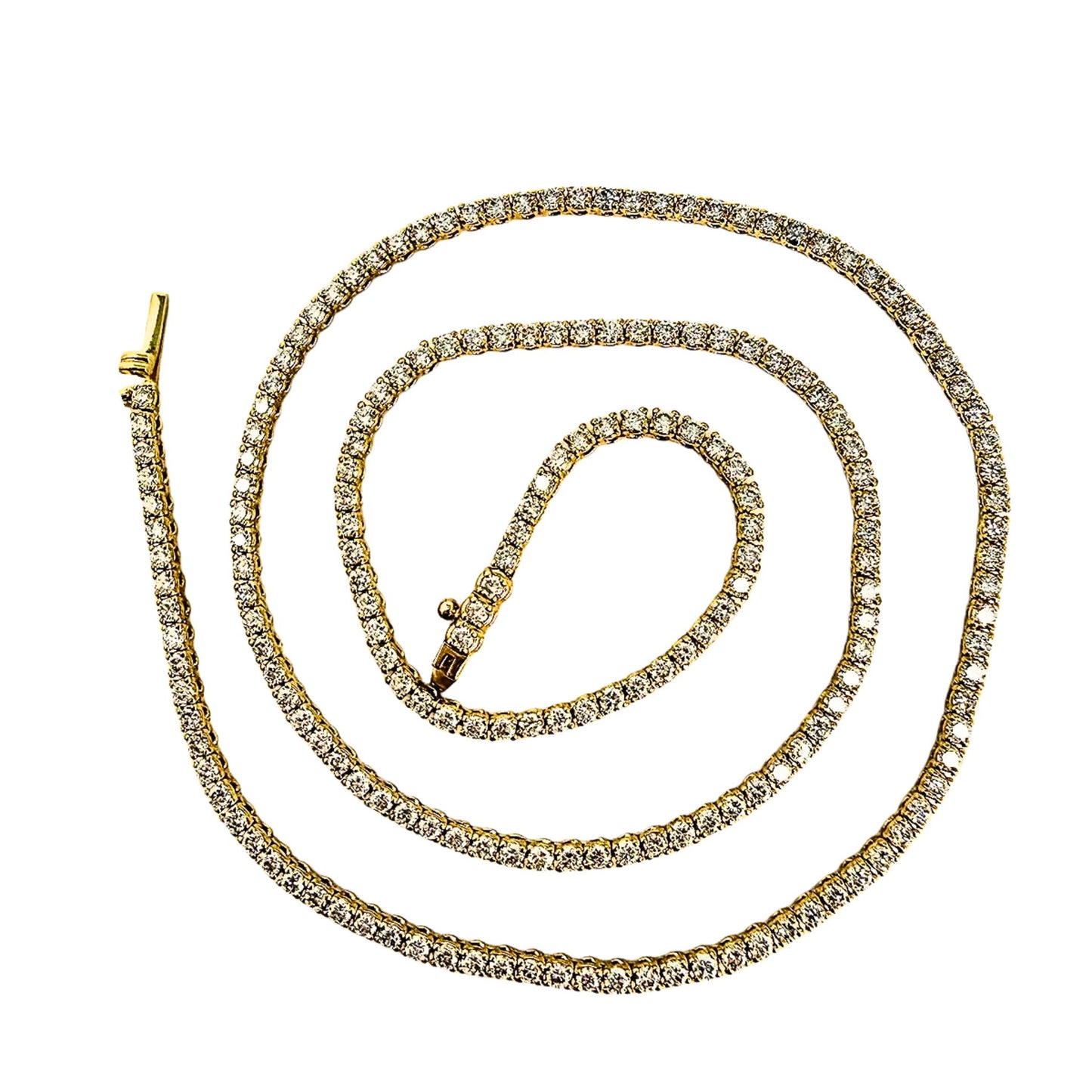 14K Yellow Gold 4.25 ct. Lab Grown Diamond Tennis Necklace