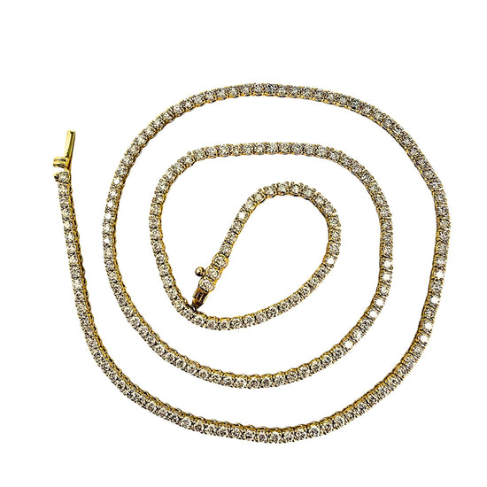 14K Yellow Gold 4.25 ct. Lab Grown Diamond Tennis Necklace