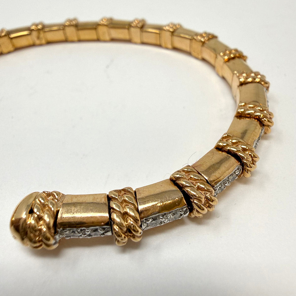 18K Rose Gold Cuff Bracelet with 40 Full Cut Diamonds