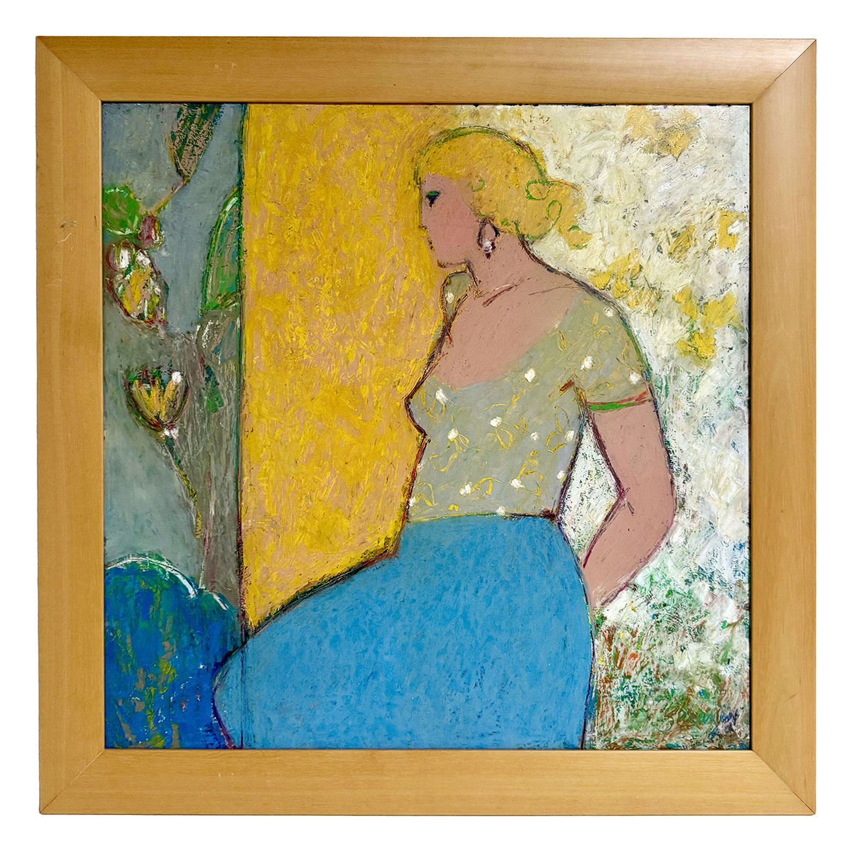 Blonde Lady Oil on Board