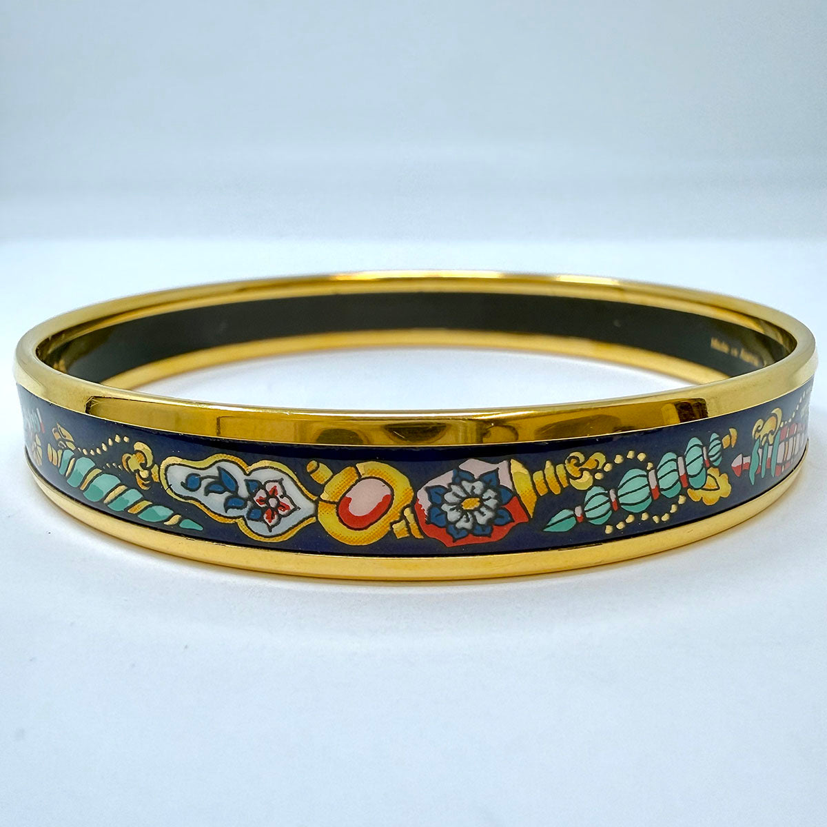 Hermes Narrow Enamel Bangle Bracelet