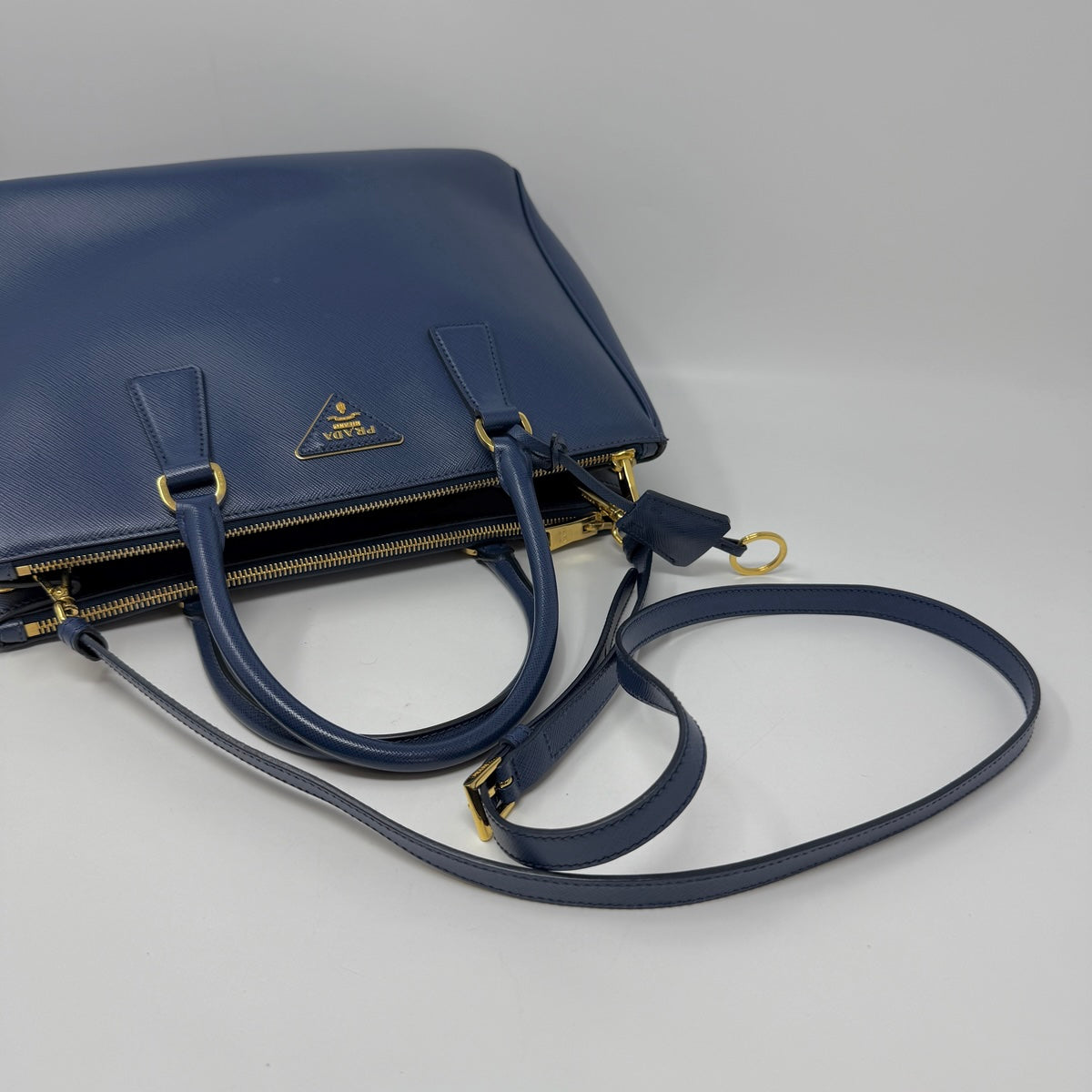 Prada Galleria Saffiano Leather Double Zip Handle Bag