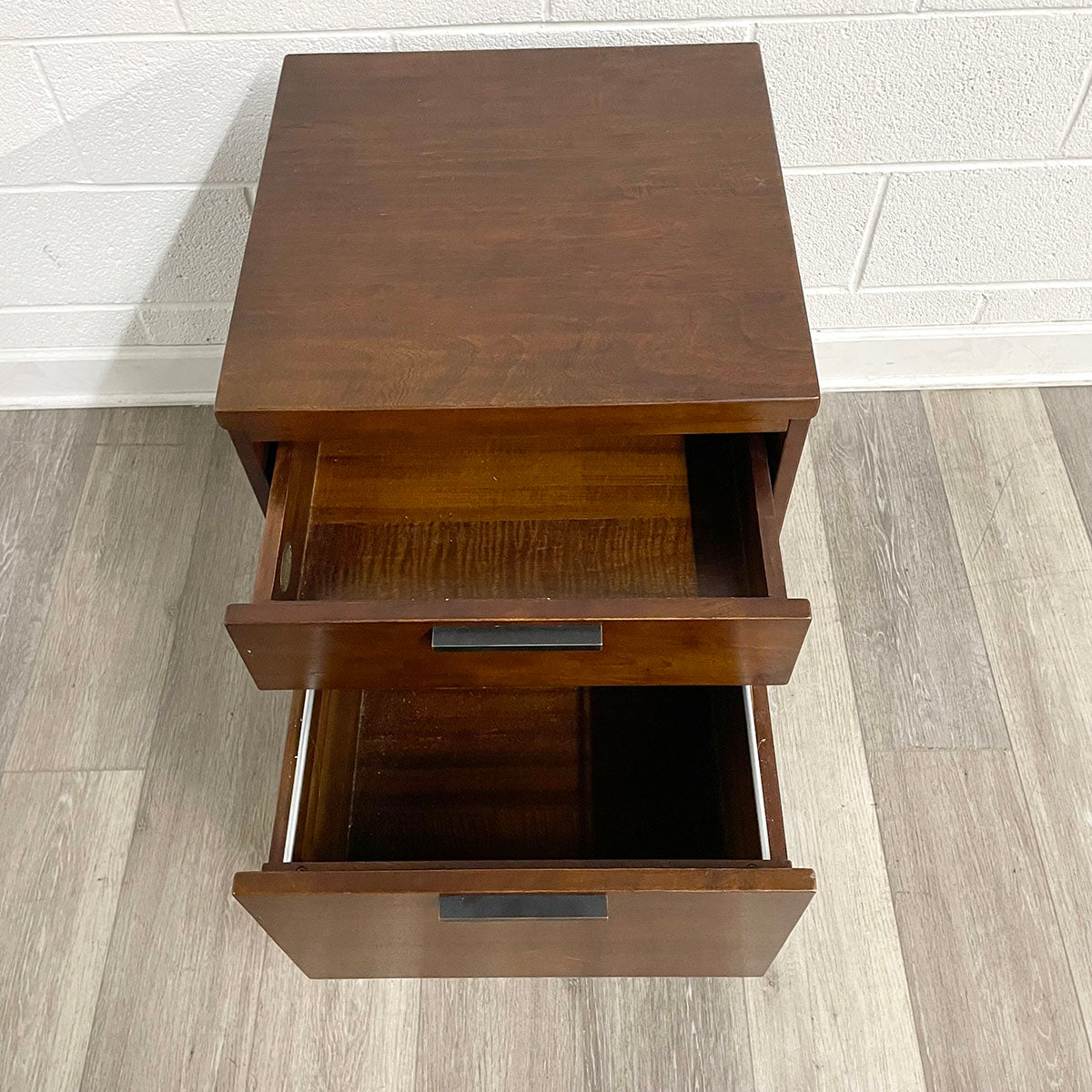 Arhaus Wood Desk with Two Matching 2-Drawer File Cabinets