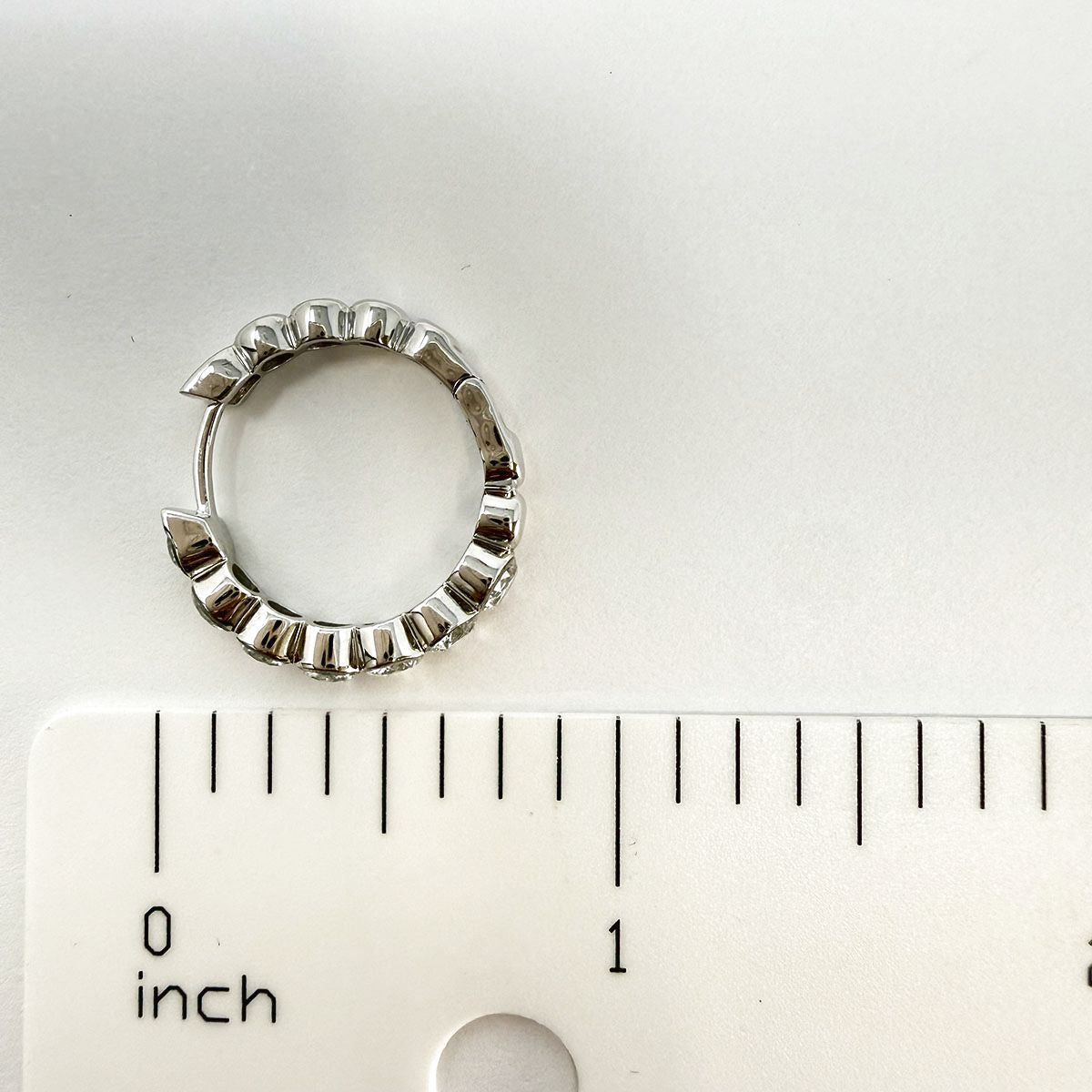 14K White Gold Lab Grown Diamond Hoop Earrings