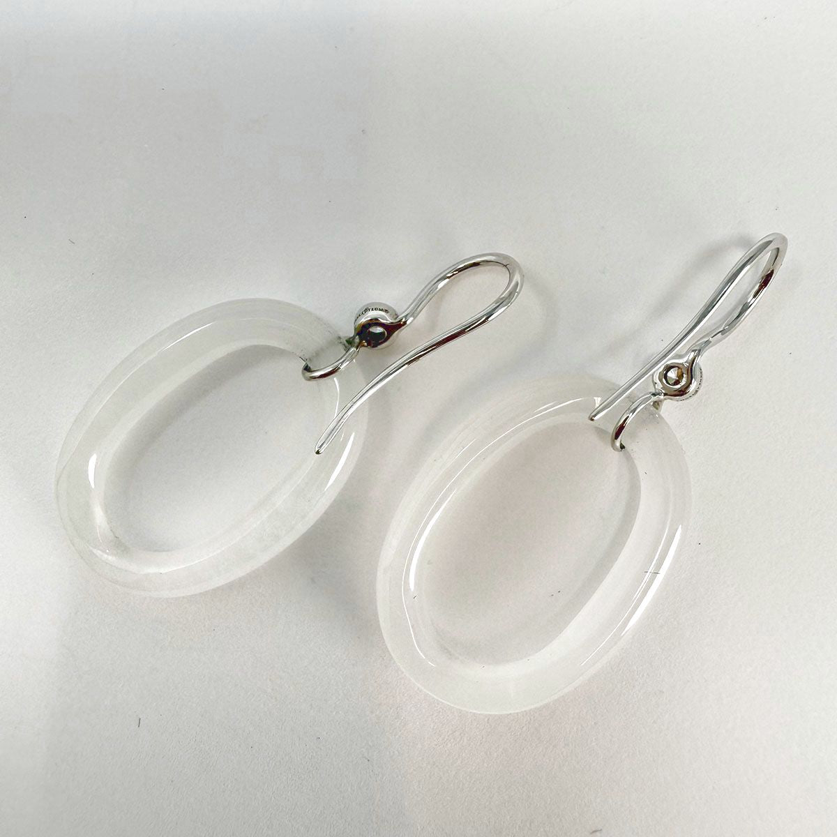 Ivanka Trump 18K White Gold Drop Earrings with Bezel Set Diamond and Lucite Hoop