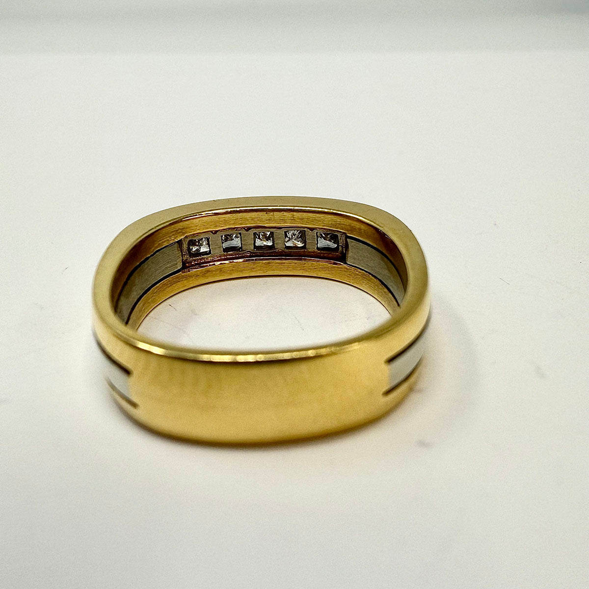 Jean Francois Albert 18K Gold Men's Ring with 5 Diamonds