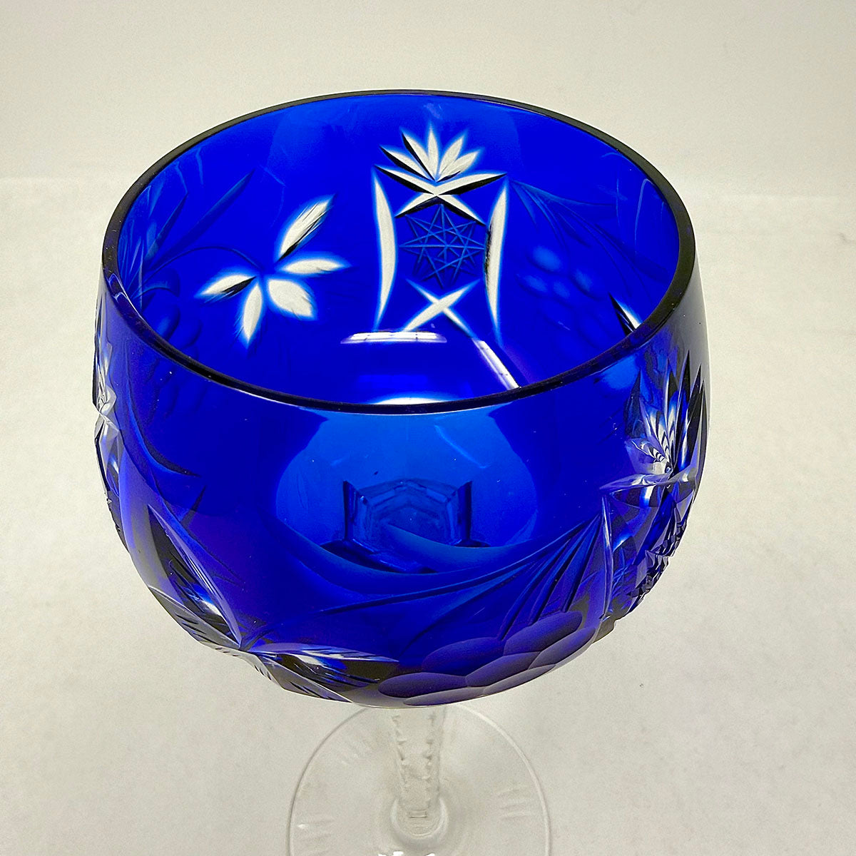 Set of Four Jewel Tone Hock Wine Glasses