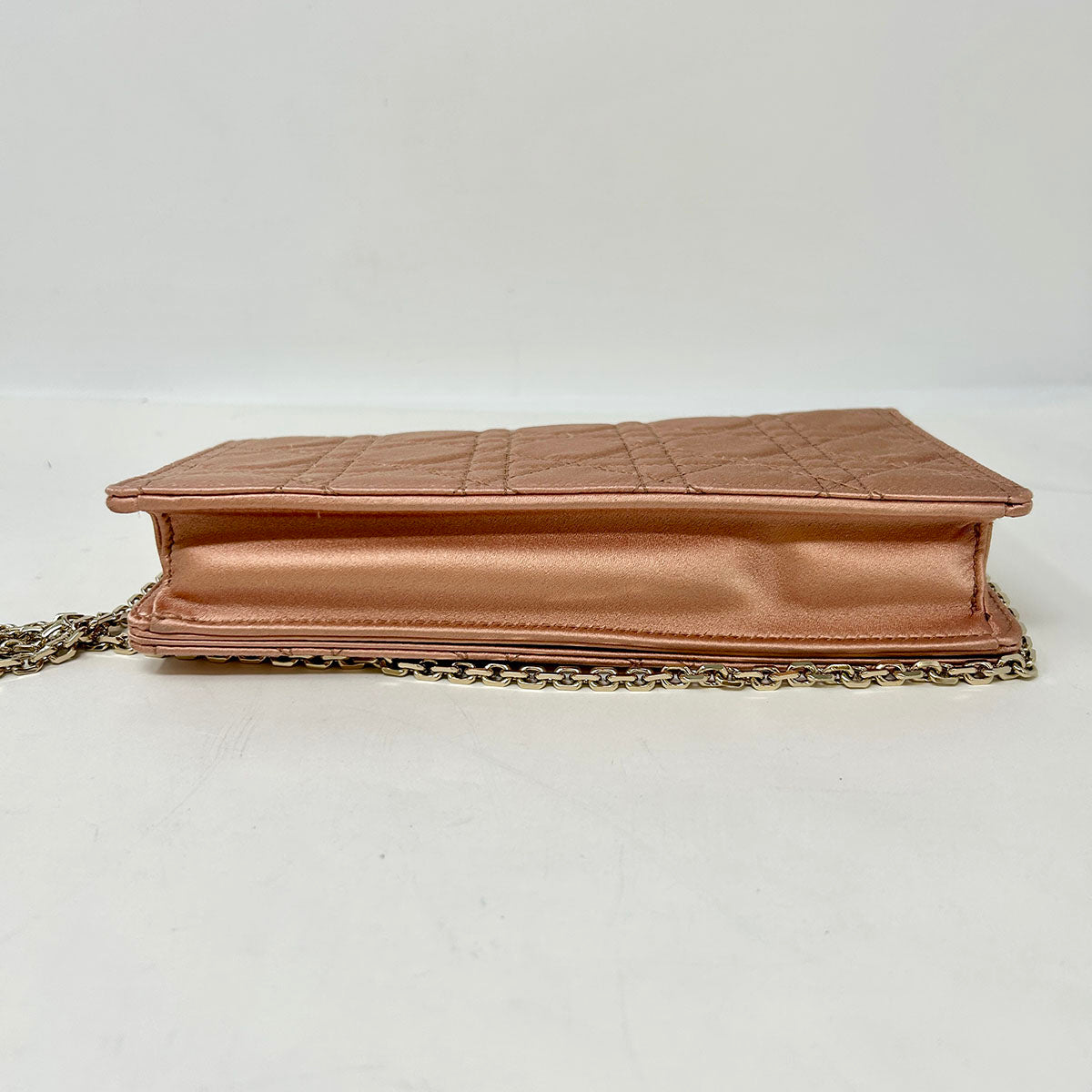 Christian Dior Satin Cannage Wallet on Chain