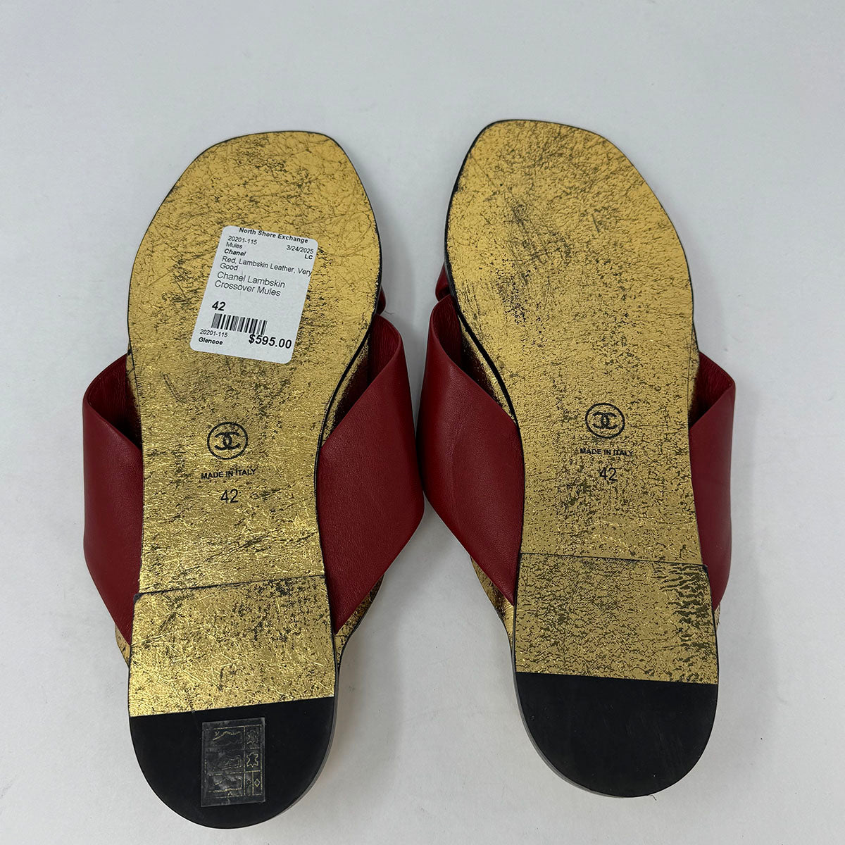 Chanel Lambskin Crossover Mules