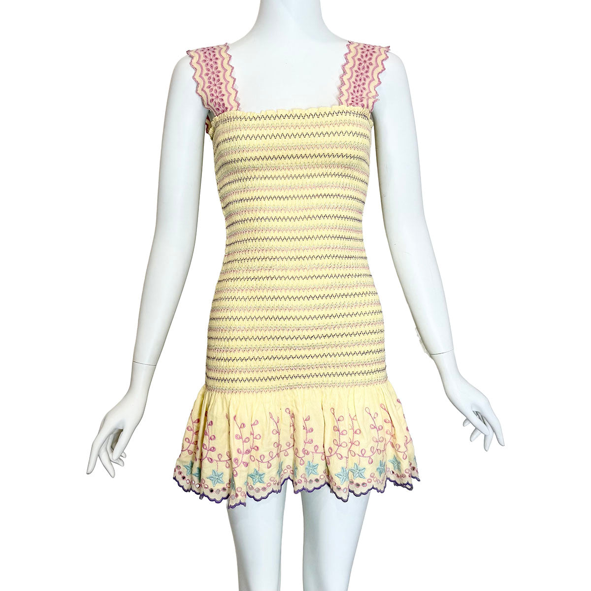 Retrofete Printed Mini Dress with Spaghetti Straps