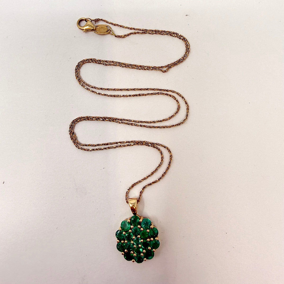 14K Emerald Pendant Necklace