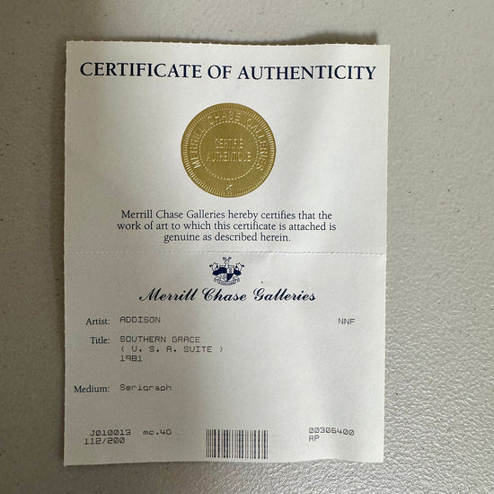 "Southern Grace" 1981 112/200, Signed COA Included