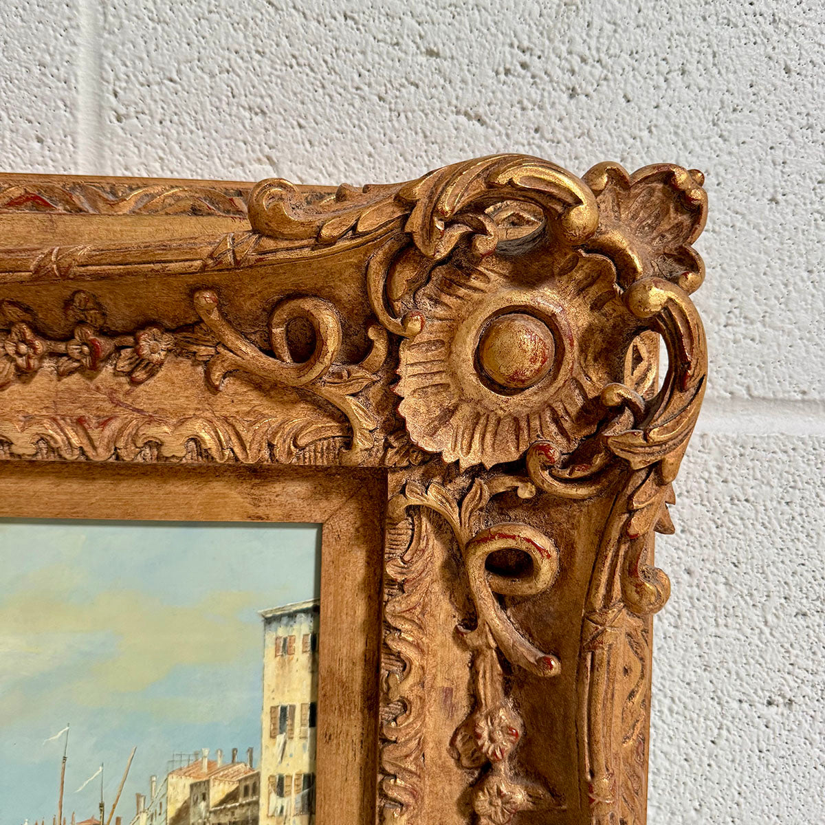 Framed Landscape Painting "Rialto Bridge in Venice"