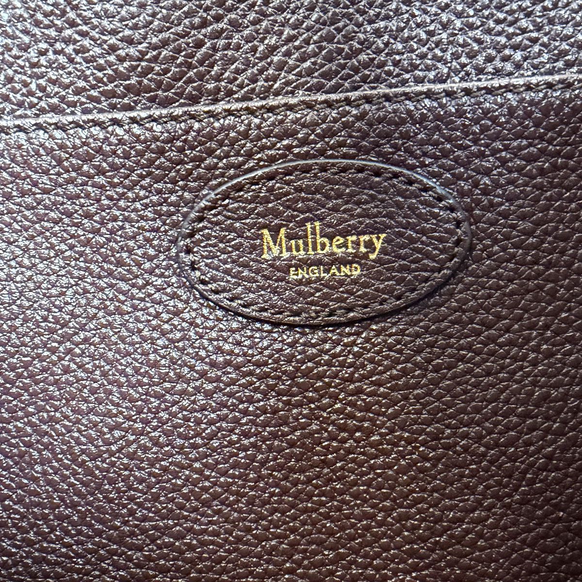 Mulberry Pebble Leather Tote with Embossed Tree Motif