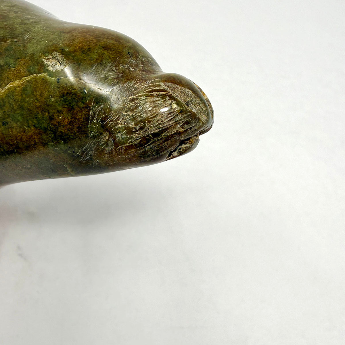 Pair of Soapstone Sculptures: Seal and Bird