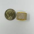 18K Gold Wide 6 Row Diamond Band  +