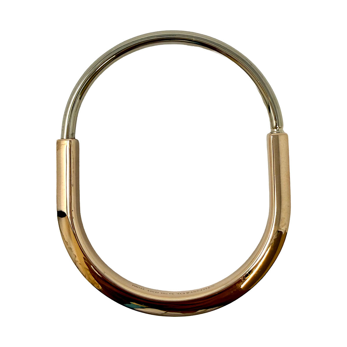 Tiffany & Co. 18K White and Yellow Gold "Lock" Bangle Bracelet