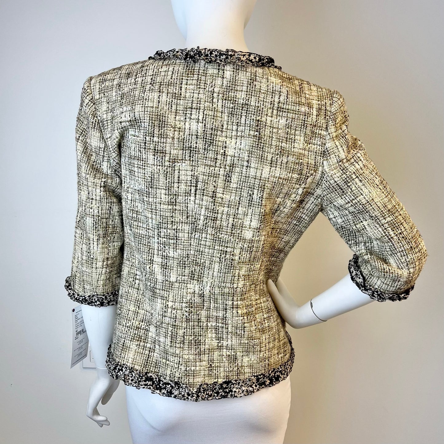 Chanel 2003 Collar Tweed Jacket with Floral Lining