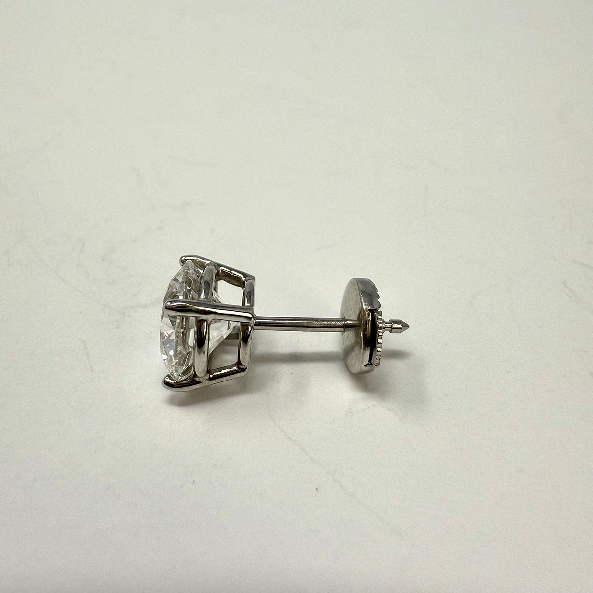 14K White Gold Lab Grown 3.17ct Diamond Stud Earrings