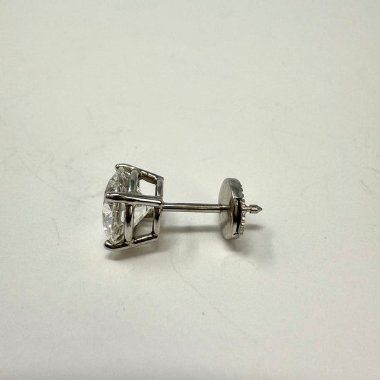 14K White Gold Lab Grown 3.17ct Diamond Stud Earrings