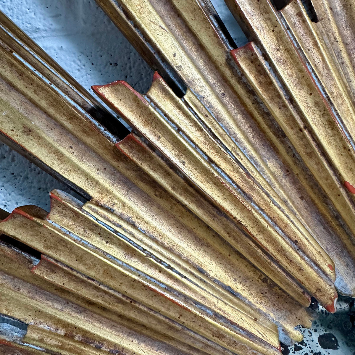Mid Century Modern Gold Sunburst Wall Mirror