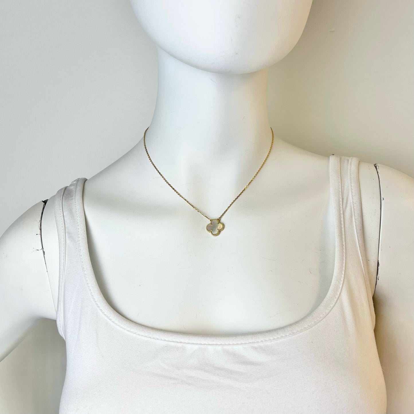 Van Cleef & Arpels Vintage Alhambra 18K Gold Pendant 16.5" Necklace