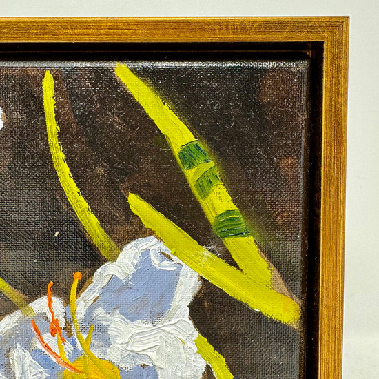 "White Stargazer Lily" Painting Signed