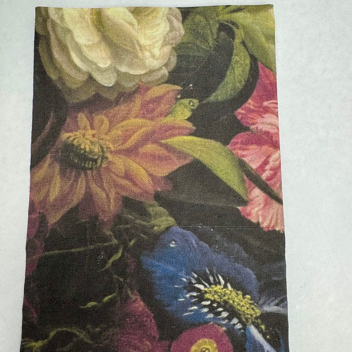 12 linen floral napkins Nicolette Meyer collection hemstitch