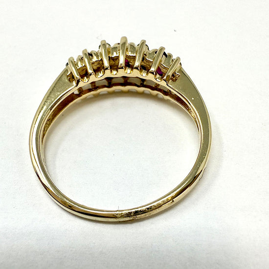 18K Gold Ring with Ruby and Diamond