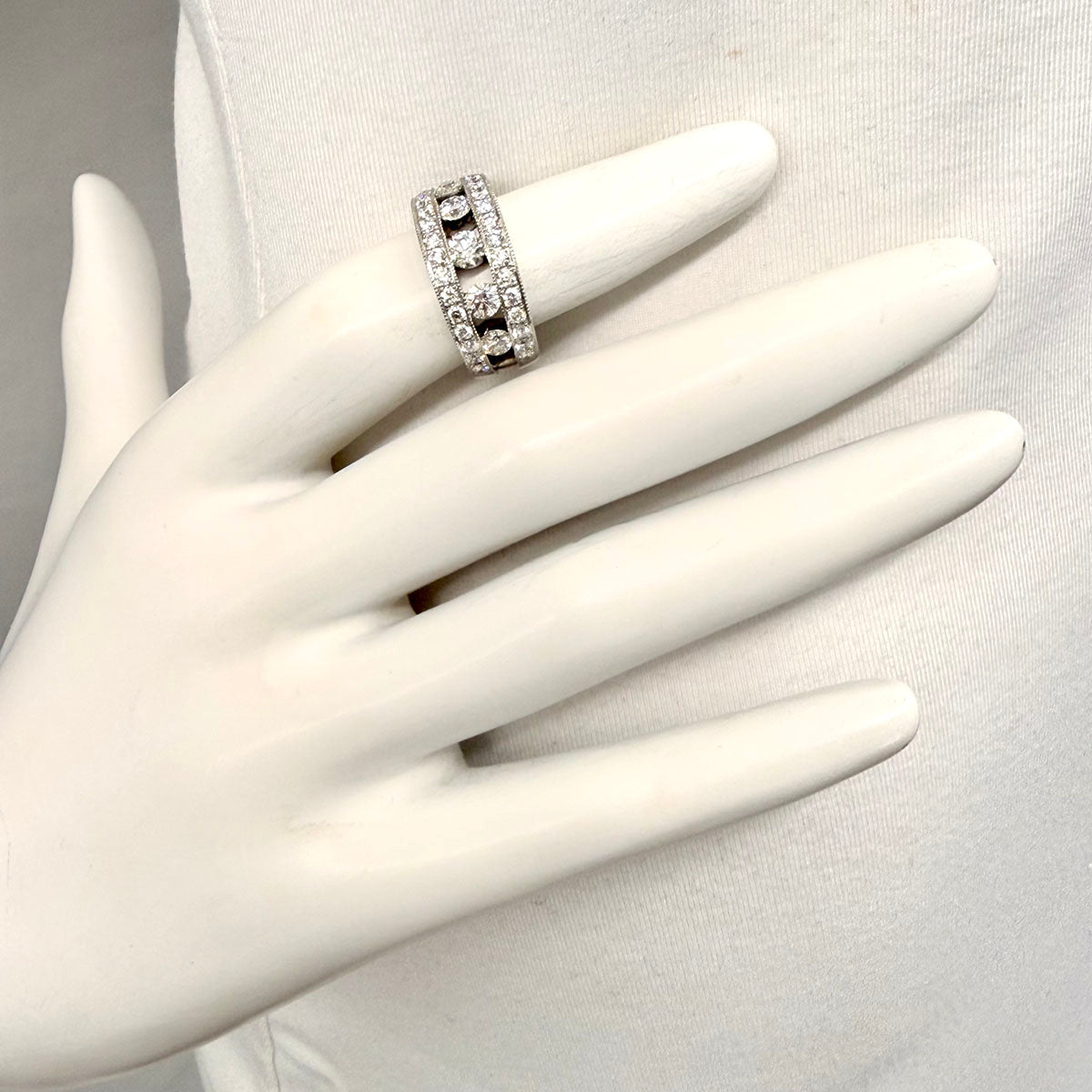 Platinum Band with 35 Full Cut Diamonds