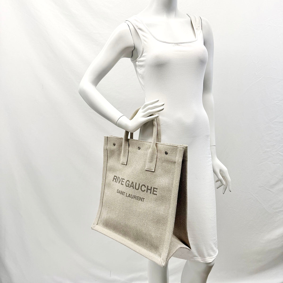 Saint Laurent "Rive Gauche" Canvas Vertical Tote