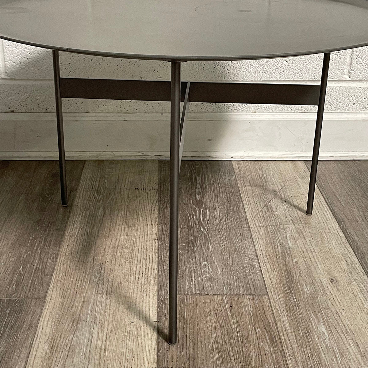 Grey Metal Round End Table