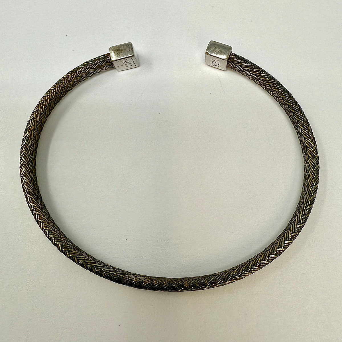 New Tateossian Sterling Silver and Cooper Weave Men's Cuff Bracelet