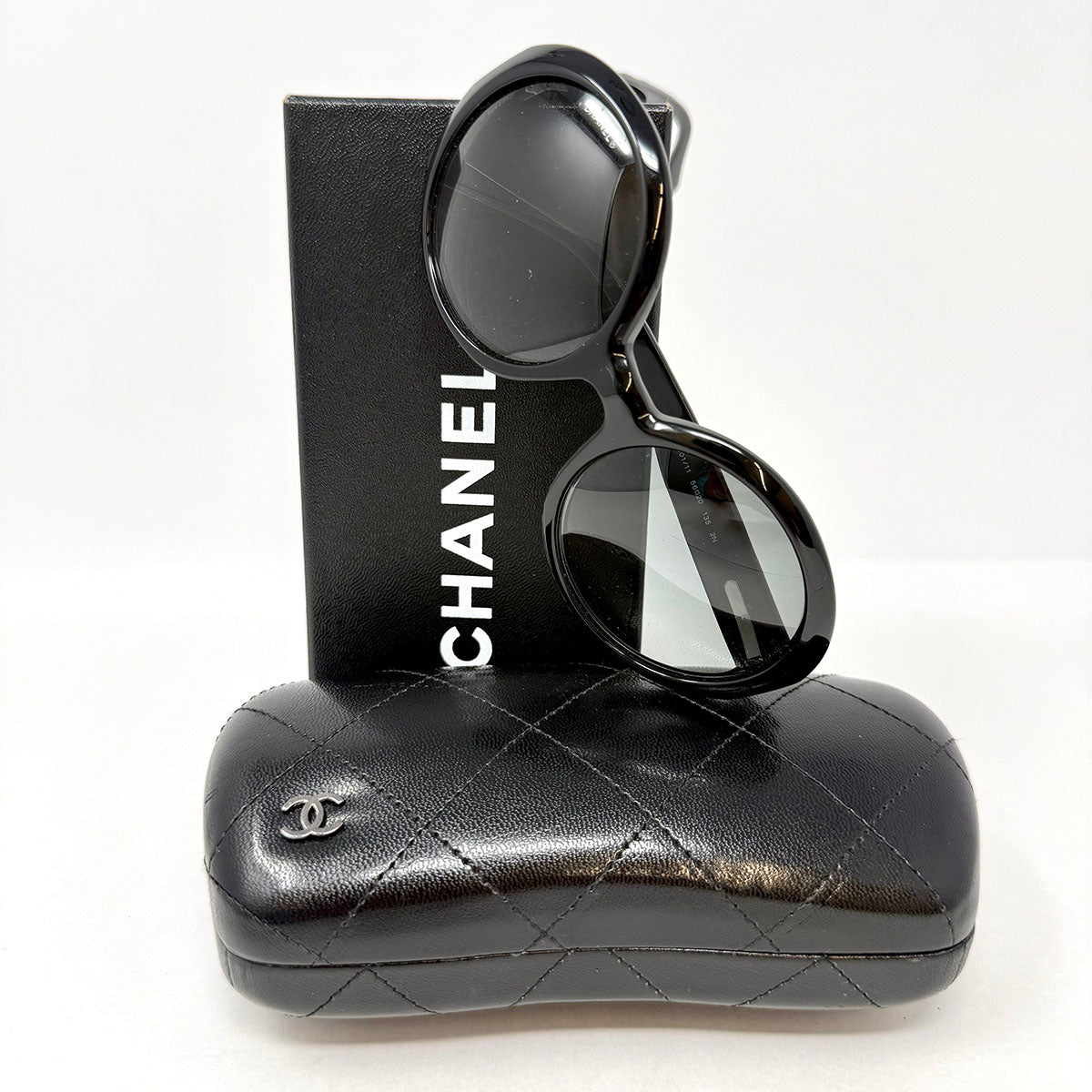 Chanel Round Black Oversized Tinted Sunglasses