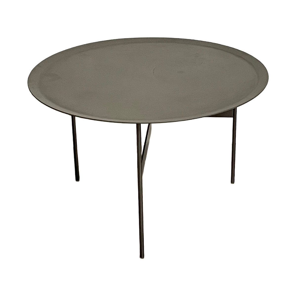Grey Metal Round End Table