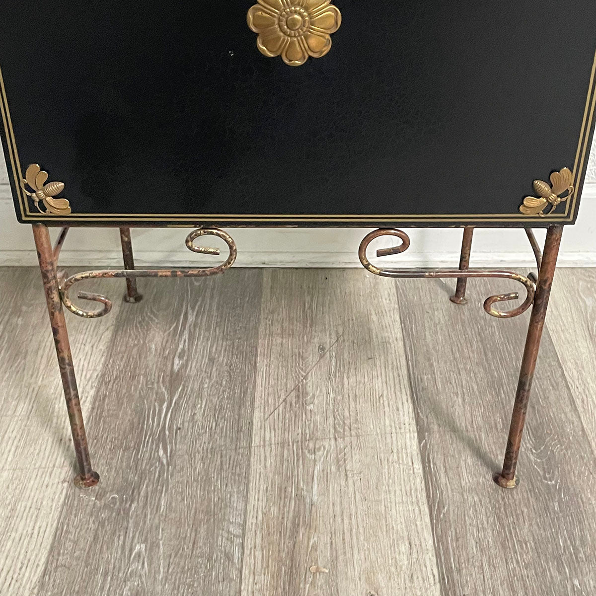 Decorative Black Box on Metal Stand
